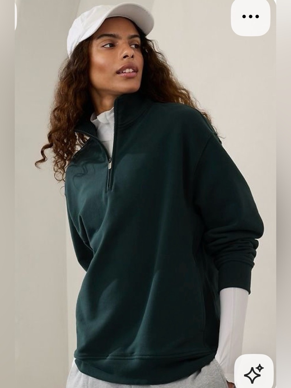 NWOT Athleta Forever Fleece Forever Fleece 1/4 Zip Sweatshirt L